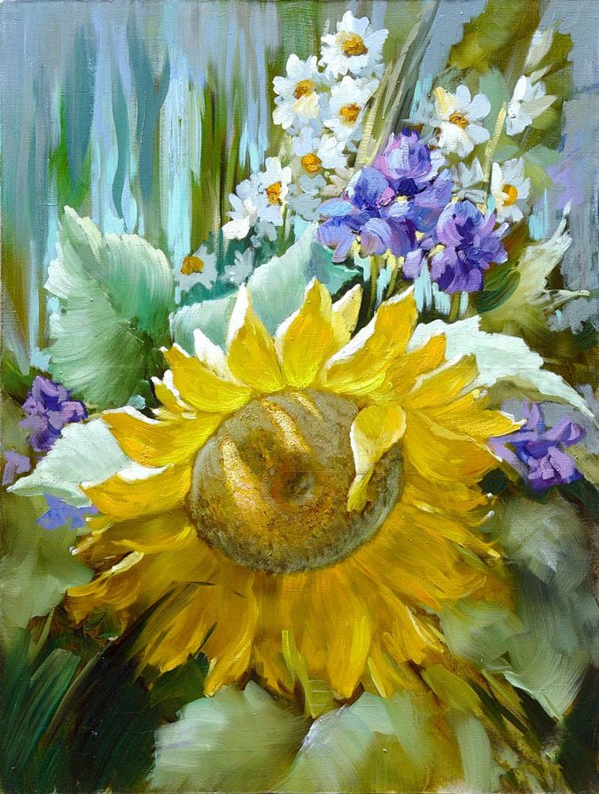 №373749 - цветы, живопис, картины, красота женщины, девушка, дети, фэнтези - оригинал