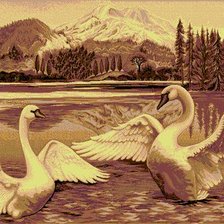 Схема вышивки «лебеди»