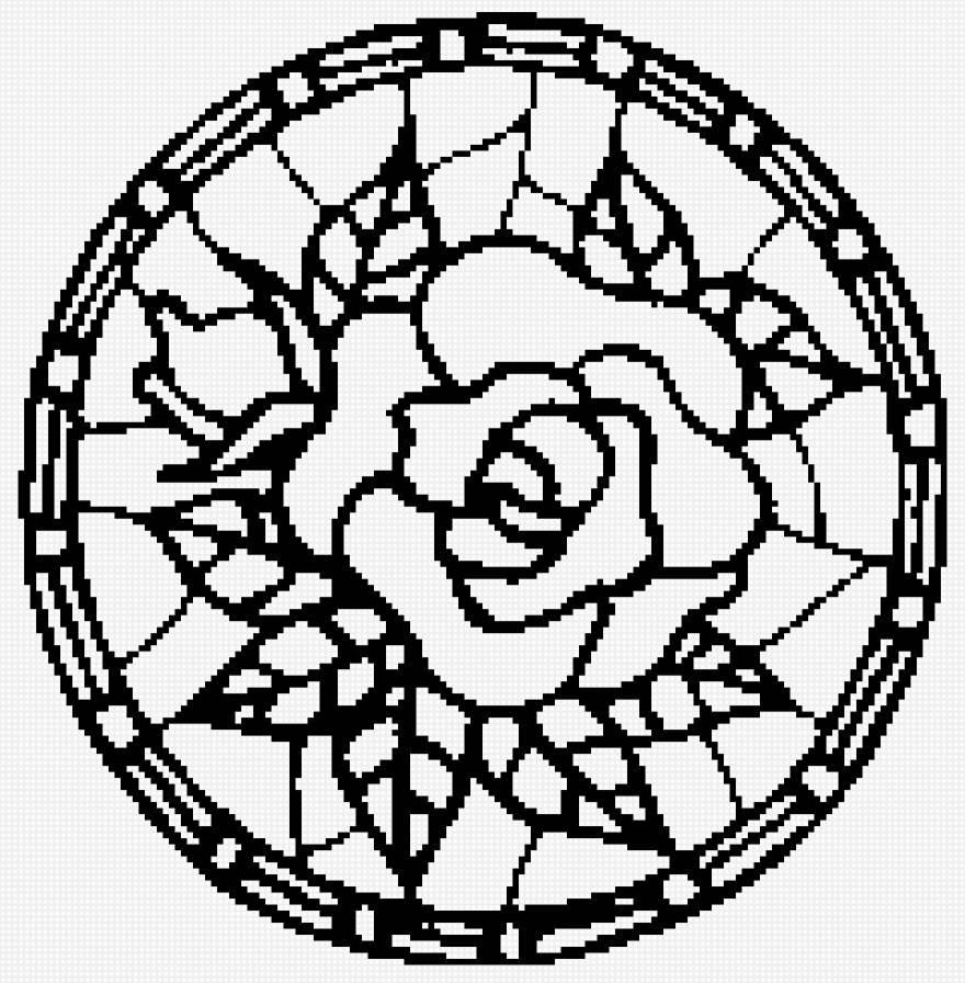 роза - черно-белое, монохром, для подушки - предпросмотр