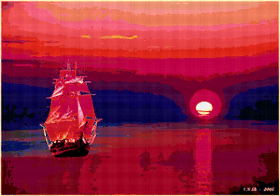 Алые паруса - парусник, корабль, море - предпросмотр