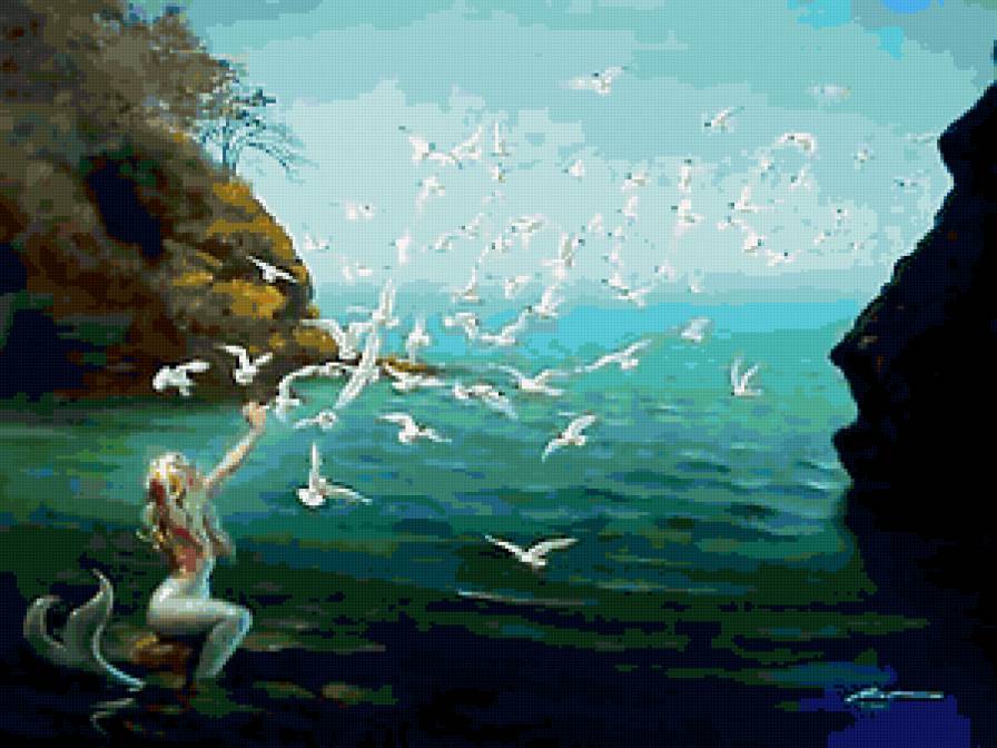 Русалка - девушка, фентези - предпросмотр