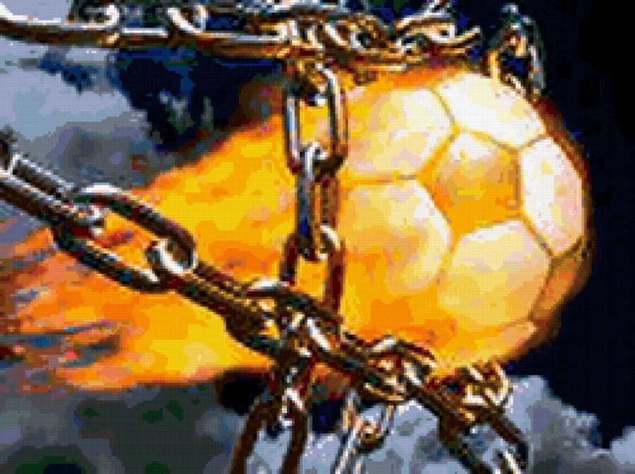 Футбол - цепь, футбол, мяч, ворота - предпросмотр