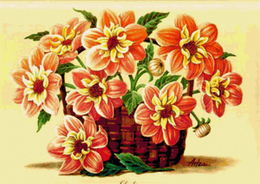 цветы в корзине - предпросмотр
