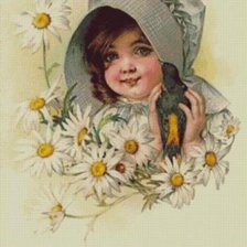 Схема вышивки «ретро дети»