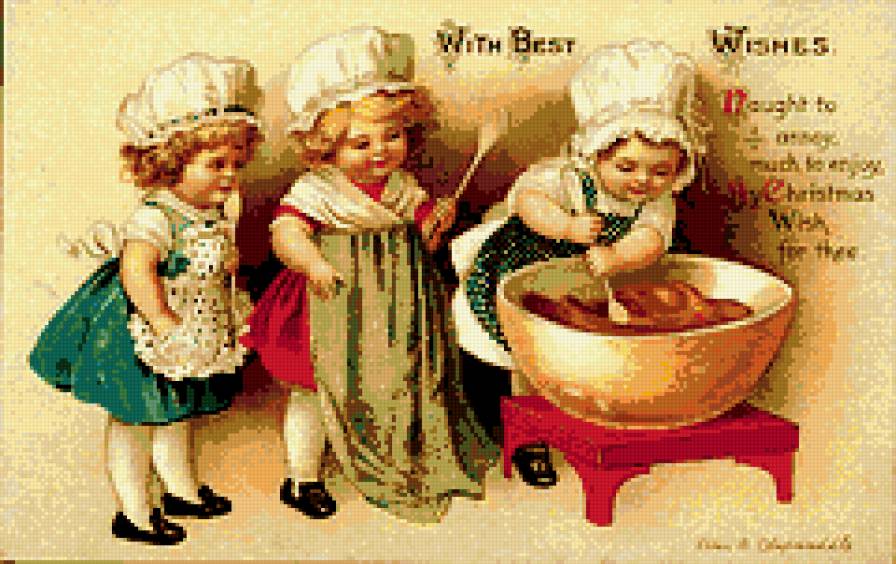 ретро дети - ребенок, дети, ретро, поворята, девочка, чашка - предпросмотр