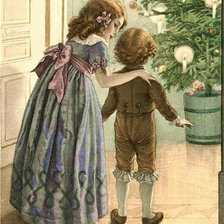 Схема вышивки «ретро дети»