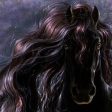 Схема вышивки «Фризская лошадь»