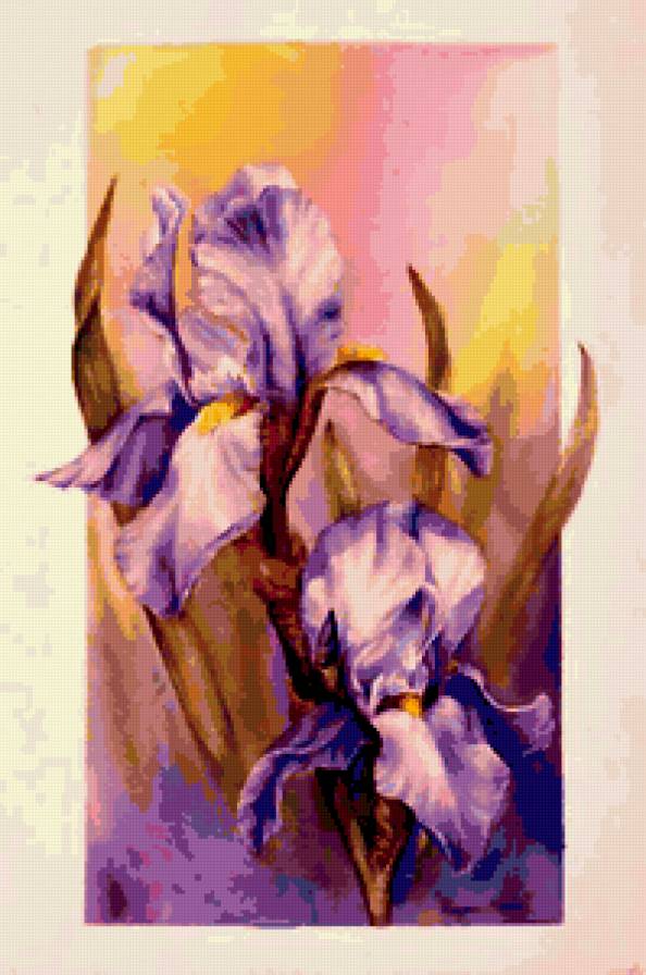 ирисы - панно, ирис, цветы - предпросмотр