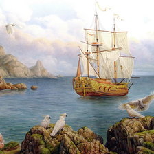 Схема вышивки «морской пейзаж»