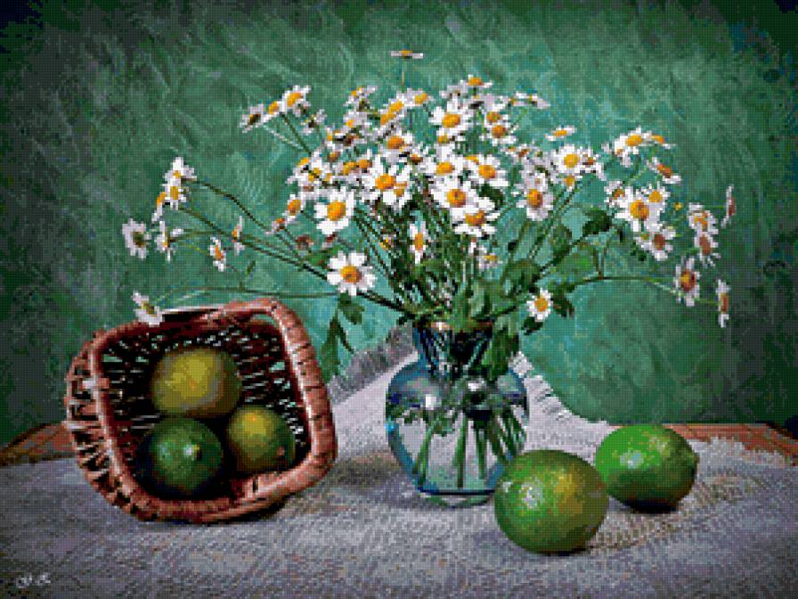 №375648 - букет, фрукты, натюрморт, цветы - предпросмотр