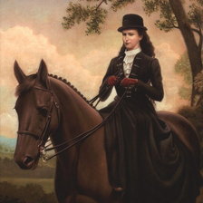 Схема вышивки «серия "женщины с животными"»