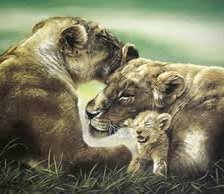 Схема вышивки «львы»