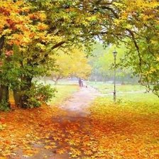 Схема вышивки «Двое.Осенний парк.»