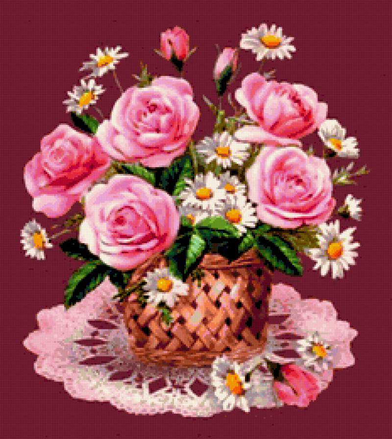 карзиночка роз - цветы - предпросмотр