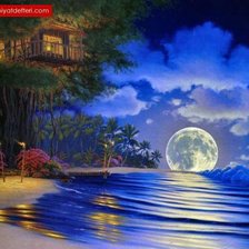 Схема вышивки «ночной берег»