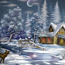 Схема вышивки «стужоная зима»