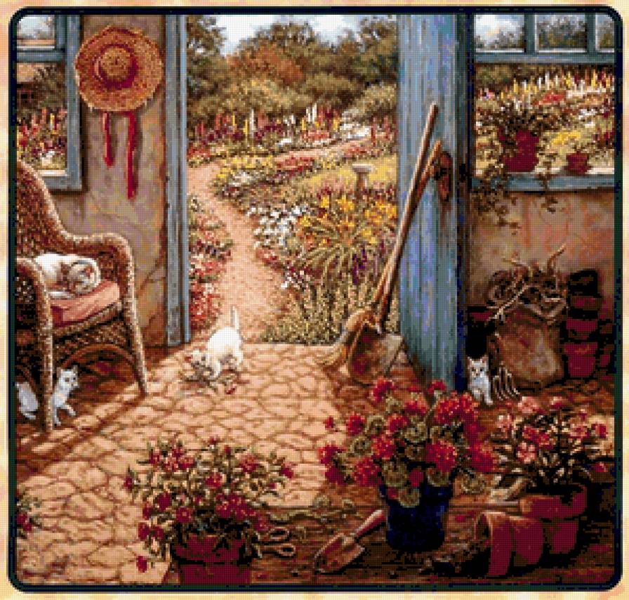 №377287 - фэнтези, живопись, девушка, картины, цветы, дети, красота женщины - предпросмотр