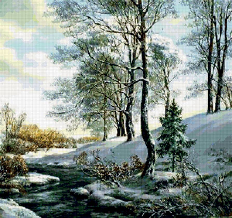 весенний день - природа, ручей, весна, дерево - предпросмотр