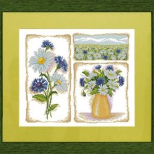 Схема вышивки «Ромашки і волошки»