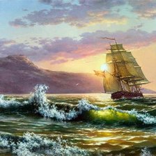 Схема вышивки «Парусник»