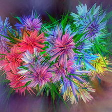 Схема вышивки «радуга в букете»