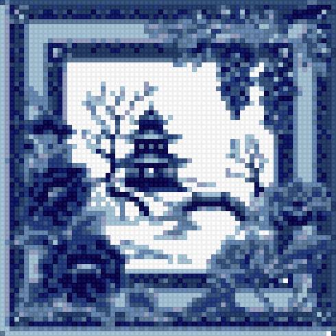 картина в стиле гжель - предпросмотр