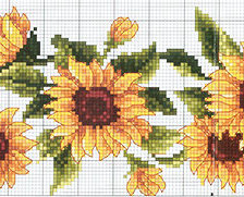 Схема вышивки «подсолнухи на платье»