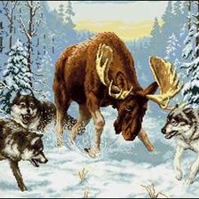 Схема вышивки «встреча в лесу»