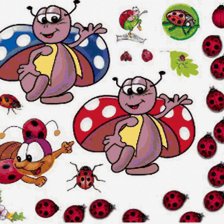 Схема вышивки «божья коровка»