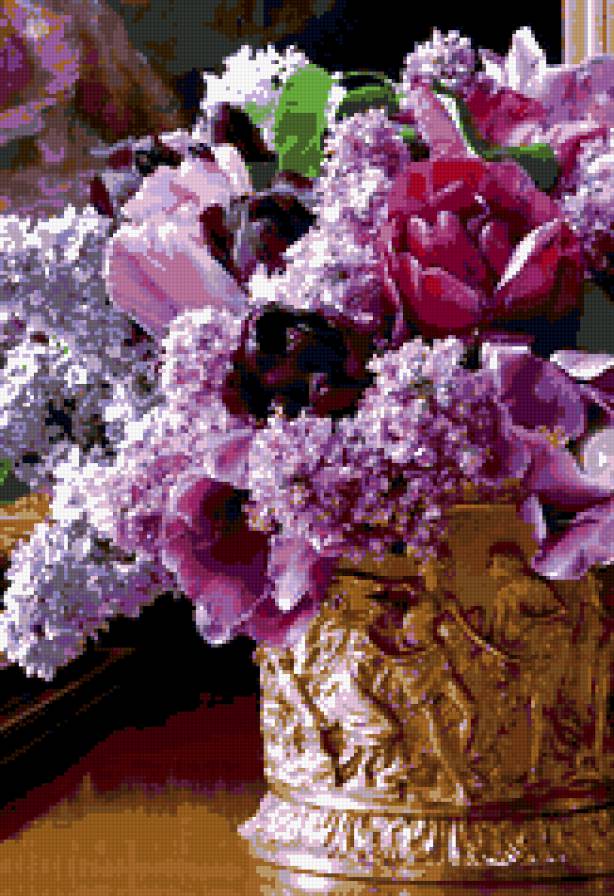 сирень - цветы, весна, букет, натюрморт, весенние цветы, сирень, красота, ваза - предпросмотр