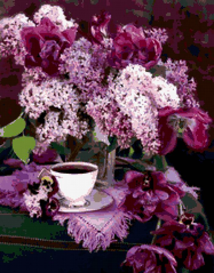 сирень - натюрморт, весенние цветы, цветы, сирень, весна, букет, красота, ваза - предпросмотр