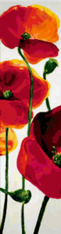 Маки(3) из 5 частей - триптих, частями, маки - предпросмотр