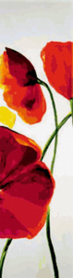 Маки(4) из 5 частей - маки, частями, триптих - предпросмотр