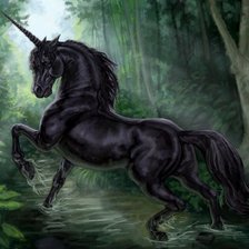 Схема вышивки «Черный единорог»