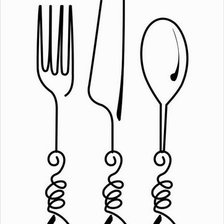 Схема вышивки «столовые приборы»