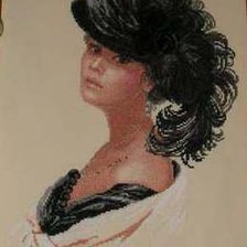 Схема вышивки «Дама в шляпке»