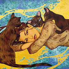 Схема вышивки «девушка устала»