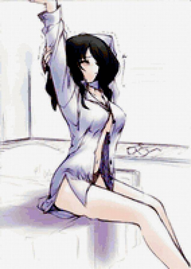 Девушка - девушка, аниме, эротика - предпросмотр