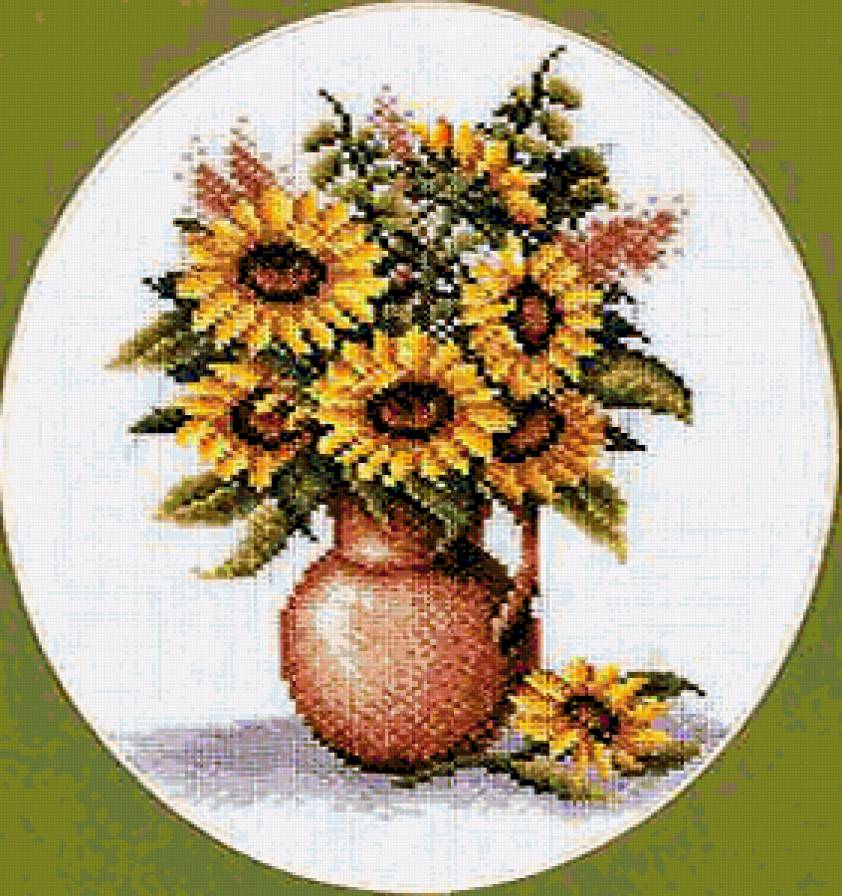 подсолнухи - цветы, подсолнухи, букет - предпросмотр