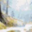 Предпросмотр схемы вышивки «Пейзаж, лес, река» (№378986)