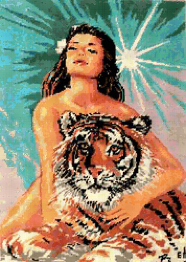 леди и тигр 03 - леди, женщина, тигр, красавица - предпросмотр
