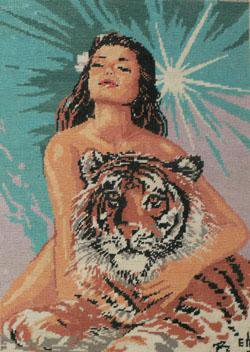 леди и тигр 04 - женщина, леди, красавица, тигр - оригинал