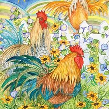 Схема вышивки «птичий двор»