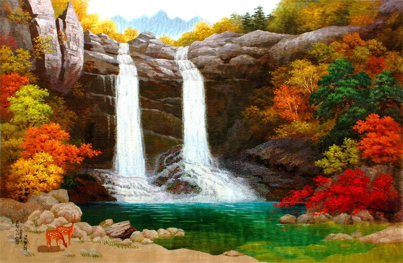 водопад - картина - оригинал