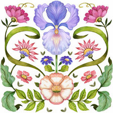 Схема вышивки «Цветочная подушка»