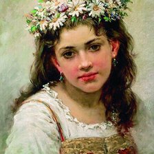 Схема вышивки «девушка в венке»