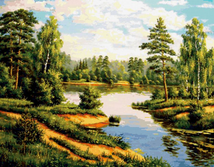 Летний пейзаж - пейзаж - предпросмотр