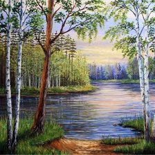 Схема вышивки «летний пейзаж»