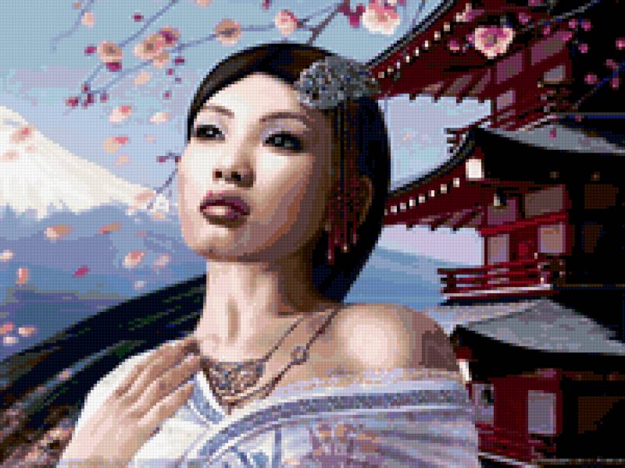 Китаянка - сакура, китай, девушка - предпросмотр