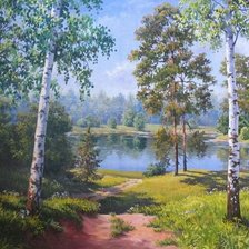 Схема вышивки «лес»